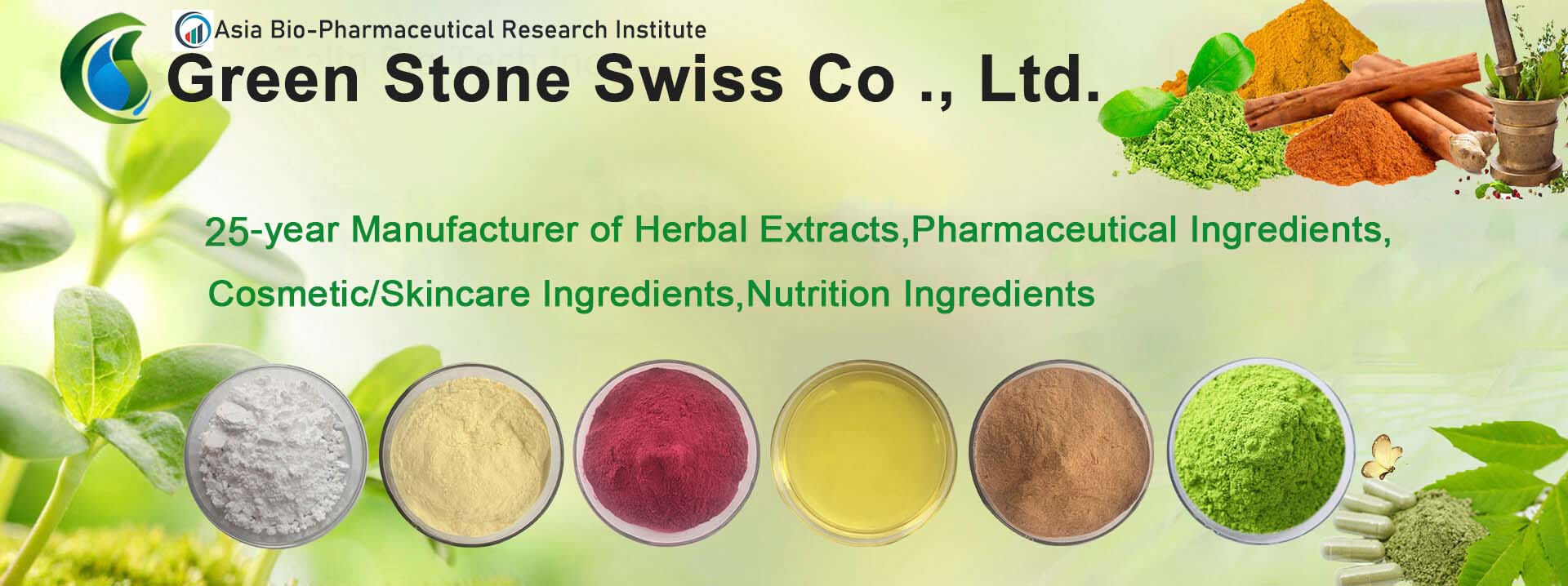 Fabricante de extratos de ervas, ingredientes farmacêuticos, ingredientes para cosméticos / cuidados com a pele, ingredientes nutricionais há 25 anos
