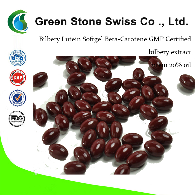 Bilbery Lutein Softgel Beta-Caroteno Certificado GMP